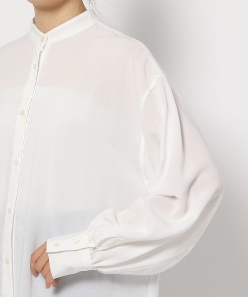 LOWRYS FARM（ローリーズファーム）の「バンドカラーチュニックＬＳ　261740（シャツ/ブラウス・レディース・チャコールグレー/グリーン/ホワイト系その他/オフホワイト/パープル・FREE）」の18枚目の写真