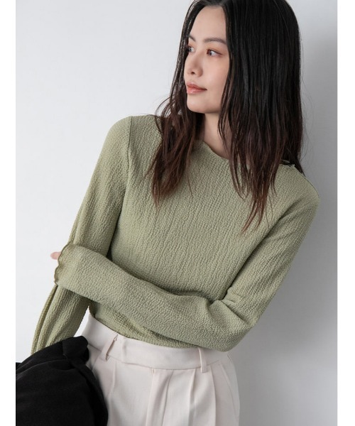 fifth（フィフス）の「クラッシュジャガードプルオーバー（Tシャツ/カットソー・レディース・グリーン/オフホワイト・MEDIUM）」の2枚目の写真