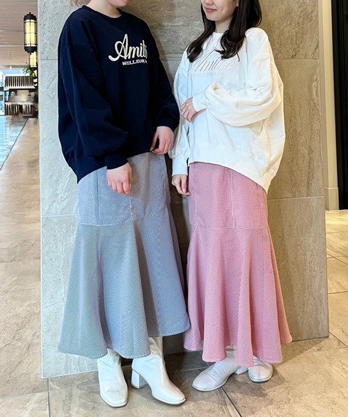 one after another NICE CLAUP(ワンアフターアナザーナイスクラップ)の「ビックシルエットロゴ刺繍スウェット(スウェット・レディース・オフホワイト/オートミール/ネイビー/ライトブルー・FREE)」の20枚目の写真