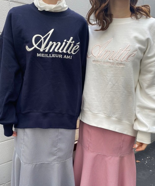 one after another NICE CLAUP(ワンアフターアナザーナイスクラップ)の「ビックシルエットロゴ刺繍スウェット(スウェット・レディース・オフホワイト/オートミール/ネイビー/ライトブルー・FREE)」の19枚目の写真