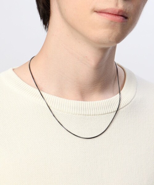 tk.TAKEO KIKUCHI（ティーケータケオキクチ）の「◆シングルチェーンネックレス（ネックレス・メンズ・シルバー/ゴールド/ブラック/シルバー系その他/ブラック系8/ゴールド系8・00）」の9枚目の写真