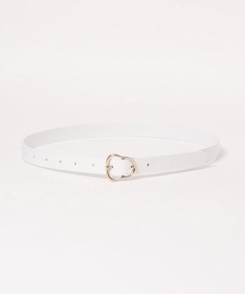 Lui's（ルイス）の「楕円バックルベルト（ベルト・レディース・ホワイト/ブラック/キャメル・FREE）」の2枚目の写真