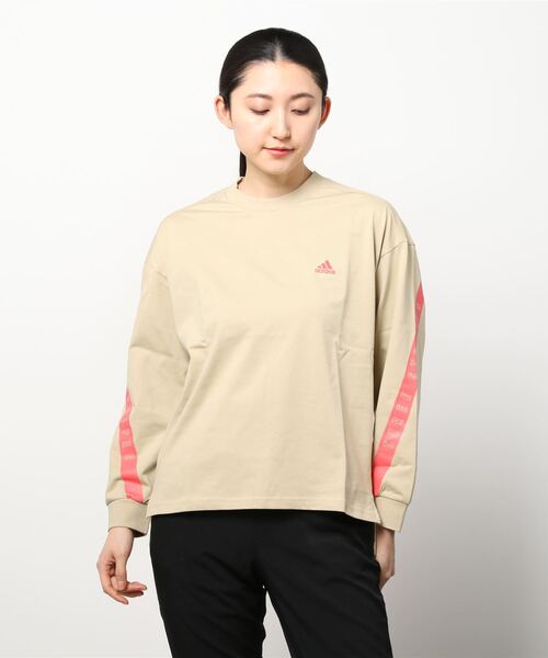 adidas（アディダス）の「アディダス adidas ワーディング 長袖Tシャツ（Tシャツ/カットソー・レディース・ベージュ/ホワイト/ブラック・M/L/XL/S）」の3枚目の写真