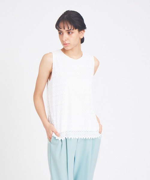 abahouse mavie（アバハウスマヴィ）の「レースノースリーブブラウス（シャツ/ブラウス・レディース・ホワイト/ブラック/アイボリー・フリー）」の2枚目の写真