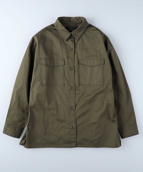 HONEYSUCKLE ROSE（ハニーサックルローズ）の「【HONEYSUCKLE ROSE】ツイルミリタリーシャツ（シャツ/ブラウス・レディース・カーキブラウン/ブラック・M/L）」の9枚目の写真