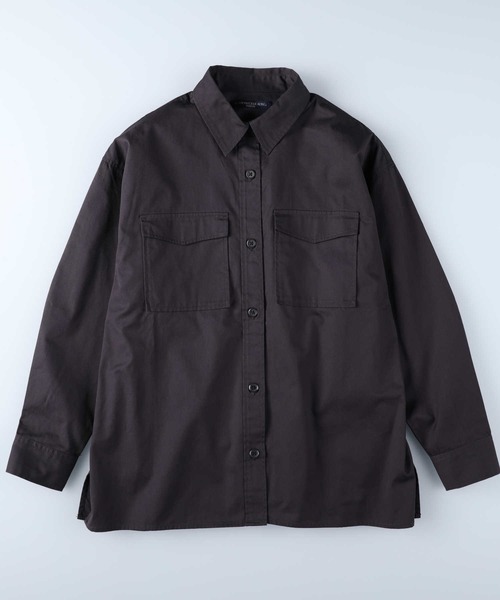 HONEYSUCKLE ROSE（ハニーサックルローズ）の「【HONEYSUCKLE ROSE】ツイルミリタリーシャツ（シャツ/ブラウス・レディース・カーキブラウン/ブラック・M/L）」の10枚目の写真
