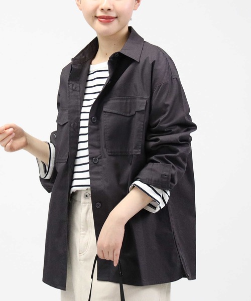 HONEYSUCKLE ROSE（ハニーサックルローズ）の「【HONEYSUCKLE ROSE】ツイルミリタリーシャツ（シャツ/ブラウス・レディース・カーキブラウン/ブラック・M/L）」の4枚目の写真