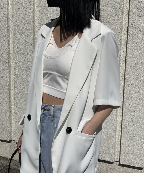 Jewelobe(ジュエローブ)の「レイヤード風ブラキャミソール(キャミソール・レディース・チャコールグレー/ブラック/オフホワイト/ピンク/ブルー・FREE)」の11枚目の写真