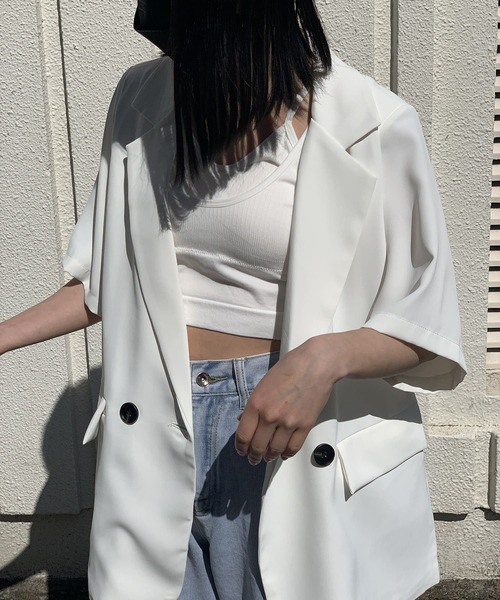 Jewelobe(ジュエローブ)の「レイヤード風ブラキャミソール(キャミソール・レディース・チャコールグレー/ブラック/オフホワイト/ピンク/ブルー・FREE)」の12枚目の写真