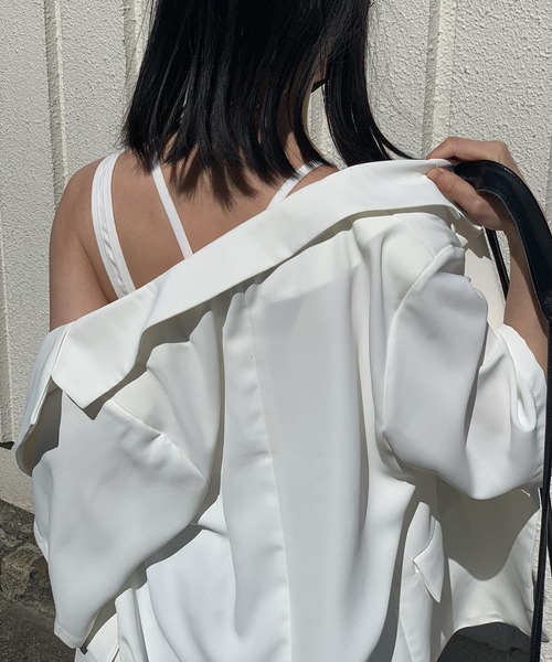 Jewelobe(ジュエローブ)の「レイヤード風ブラキャミソール(キャミソール・レディース・チャコールグレー/ブラック/オフホワイト/ピンク/ブルー・FREE)」の18枚目の写真