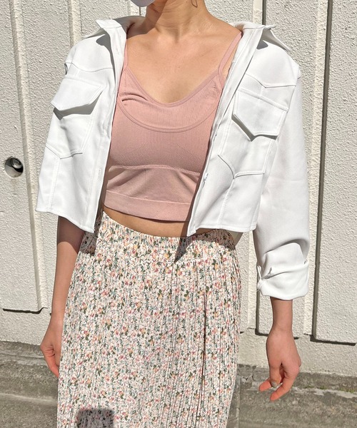 Jewelobe(ジュエローブ)の「レイヤード風ブラキャミソール(キャミソール・レディース・チャコールグレー/ブラック/オフホワイト/ピンク/ブルー・FREE)」の22枚目の写真