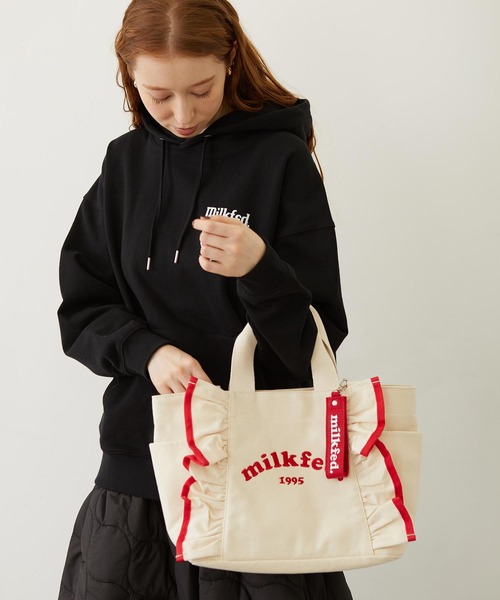 MILKFED.(ミルクフェド)の「【累計販売数1,000点突破/再追加/推し活にも◎】RUFFLE BAG /2WAYショルダーバッグ トートバッグ/A4収納(ショルダーバッグ・レディース・ホワイト/ブラック/レッド・ONE SIZE)」の18枚目の写真