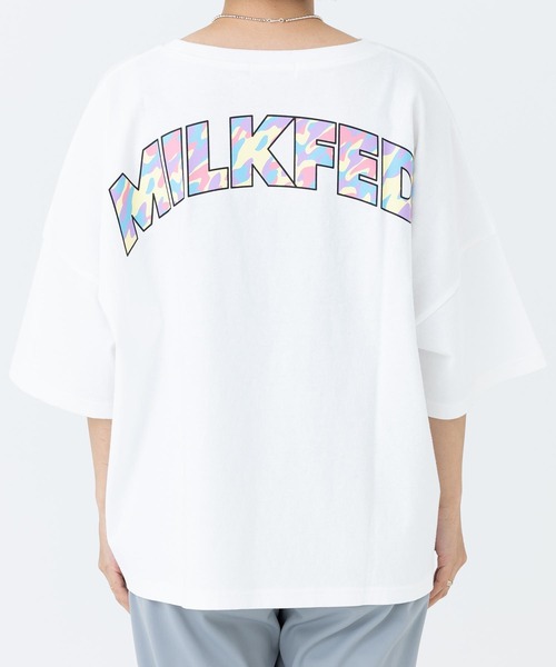 MILKFED.（ミルクフェド）の「S/S BIG TEE CAMOUFLAGE LOGO（Tシャツ/カットソー・レディース・ホワイト/ブラック・ONE SIZE）」の8枚目の写真