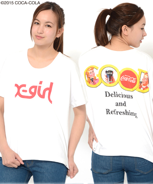 X-girl(エックスガール)の「COCA-COLA S/S BIG TEE(Tシャツ/カットソー・レディース・ホワイト/ブラック・2/1)」の8枚目の写真