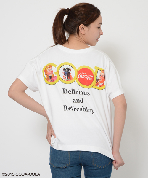 X-girl(エックスガール)の「COCA-COLA S/S BIG TEE(Tシャツ/カットソー・レディース・ホワイト/ブラック・2/1)」の7枚目の写真