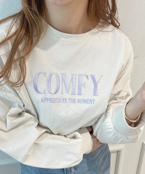 apres jour（アプレジュール）の「ロゴBIGスリットロンT【ZOZOTOWN限定アイテム】（Tシャツ/カットソー・レディース・オフホワイト/アイボリー/杢グレー/ナチュラル/ライトピンク・フリー/X-LARGE）」の3枚目の写真