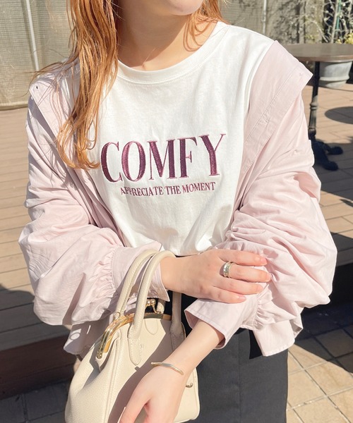 apres jour（アプレジュール）の「ロゴBIGスリットロンT【ZOZOTOWN限定アイテム】（Tシャツ/カットソー・レディース・オフホワイト/アイボリー/杢グレー/ナチュラル/ライトピンク・フリー/X-LARGE）」の7枚目の写真