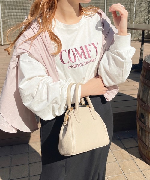apres jour（アプレジュール）の「ロゴBIGスリットロンT【ZOZOTOWN限定アイテム】（Tシャツ/カットソー・レディース・オフホワイト/アイボリー/杢グレー/ナチュラル/ライトピンク・フリー/X-LARGE）」の9枚目の写真