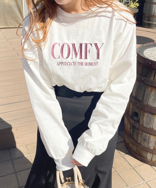 apres jour（アプレジュール）の「ロゴBIGスリットロンT【ZOZOTOWN限定アイテム】（Tシャツ/カットソー・レディース・オフホワイト/アイボリー/杢グレー/ナチュラル/ライトピンク・フリー/X-LARGE）」の6枚目の写真