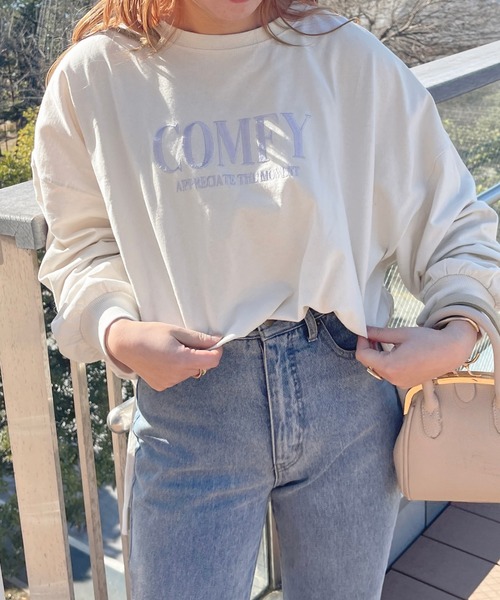 apres jour（アプレジュール）の「ロゴBIGスリットロンT【ZOZOTOWN限定アイテム】（Tシャツ/カットソー・レディース・オフホワイト/アイボリー/杢グレー/ナチュラル/ライトピンク・フリー/X-LARGE）」の21枚目の写真