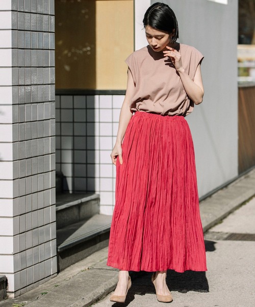 Munich（ミューニック）の「60sスパンローンプリーツスカート（スカート・レディース・ベージュ/ピンク/イエロー/ブルー・S/M）」の5枚目の写真