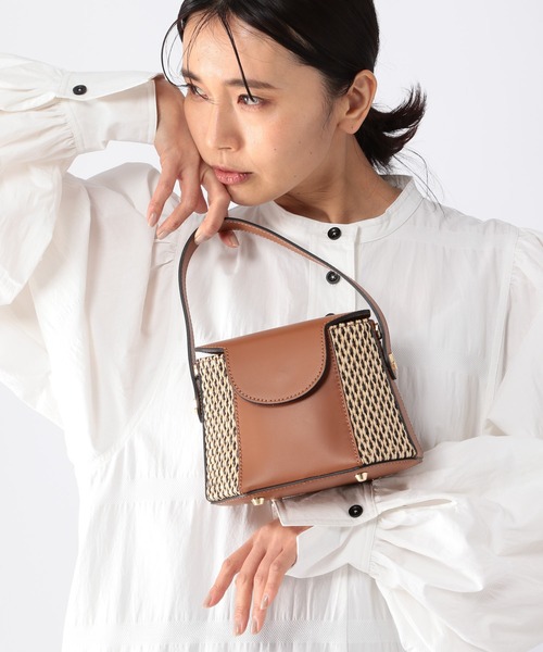 BARNYARDSTORM(バンヤードストーム)の「BARNYARDSTORM / ラフィアコンビBAG(ショルダーバッグ・レディース・ブラック/キャメル・FREE)」の20枚目の写真