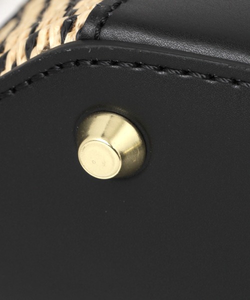 BARNYARDSTORM(バンヤードストーム)の「BARNYARDSTORM / ラフィアコンビBAG(ショルダーバッグ・レディース・ブラック/キャメル・FREE)」の5枚目の写真