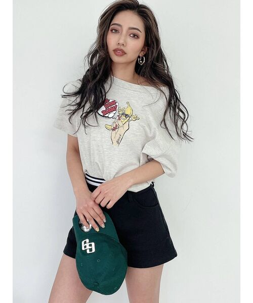 GYDA（ジェイダ）の「Call My GYDIES BIG Tシャツ（Tシャツ/カットソー・レディース・チャコールグレー/ライトグレー/オフホワイト・FREE）」の3枚目の写真