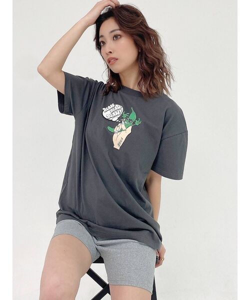 GYDA（ジェイダ）の「Call My GYDIES BIG Tシャツ（Tシャツ/カットソー・レディース・チャコールグレー/ライトグレー/オフホワイト・FREE）」の15枚目の写真