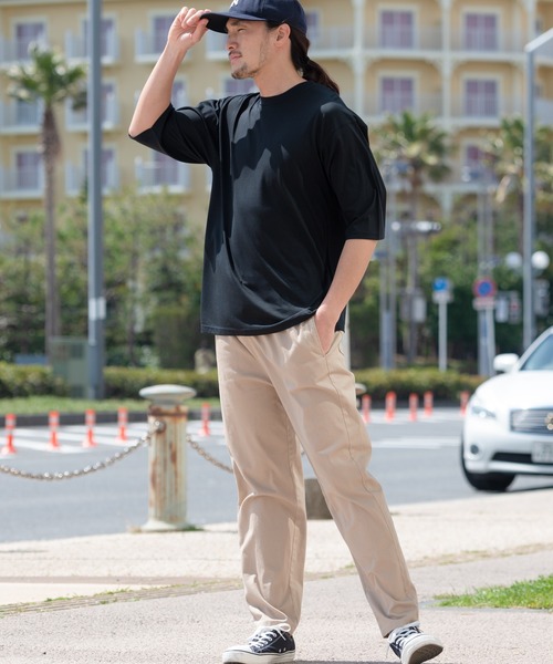 Blue Standard （ブルースタンダード）の「【BLUE STANDARD/ブルースタンダード】汗染みの目立ちにくいゼロステイン　汗シミ防止加工 ビッグシルエットTシャツ ルーズT（Tシャツ/カットソー・メンズ・オリーブ/ピンク系その他/ネイビー/ホワイト/ブラック/ベージュ/ダークグリーン/サックスブルー・LARGE/X-LARGE/MEDIUM/SMALL）」の17枚目の写真