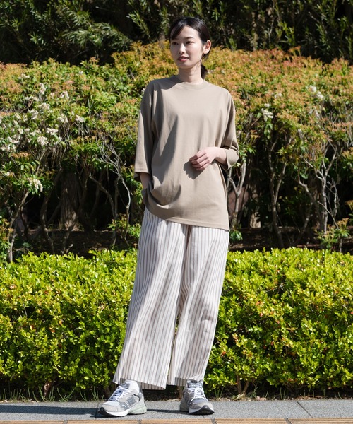 Blue Standard （ブルースタンダード）の「【BLUE STANDARD/ブルースタンダード】汗染みの目立ちにくいゼロステイン　汗シミ防止加工 ビッグシルエットTシャツ ルーズT（Tシャツ/カットソー・メンズ・オリーブ/ピンク系その他/ネイビー/ホワイト/ブラック/ベージュ/ダークグリーン/サックスブルー・LARGE/X-LARGE/MEDIUM/SMALL）」の19枚目の写真