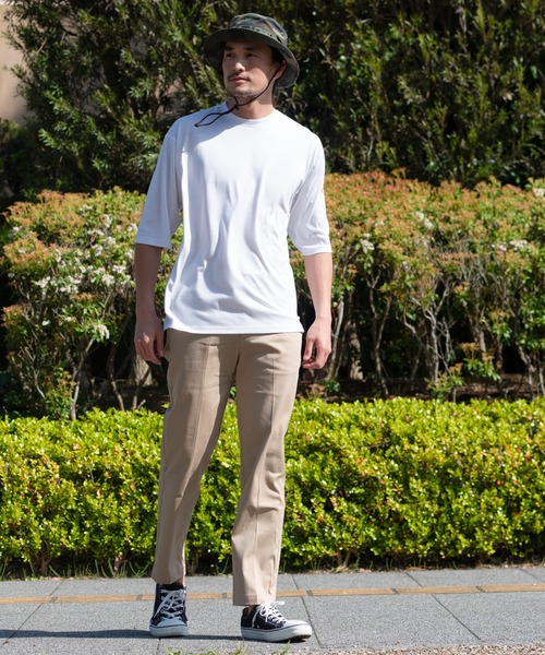 Blue Standard （ブルースタンダード）の「【BLUE STANDARD/ブルースタンダード】汗染みの目立ちにくいゼロステイン　汗シミ防止加工 ビッグシルエットTシャツ ルーズT（Tシャツ/カットソー・メンズ・オリーブ/ピンク系その他/ネイビー/ホワイト/ブラック/ベージュ/ダークグリーン/サックスブルー・LARGE/X-LARGE/MEDIUM/SMALL）」の14枚目の写真