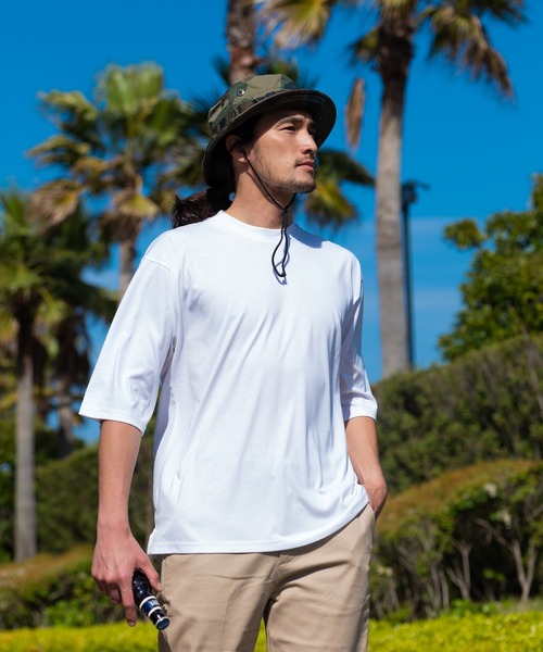 Blue Standard （ブルースタンダード）の「【BLUE STANDARD/ブルースタンダード】汗染みの目立ちにくいゼロステイン　汗シミ防止加工 ビッグシルエットTシャツ ルーズT（Tシャツ/カットソー・メンズ・オリーブ/ピンク系その他/ネイビー/ホワイト/ブラック/ベージュ/ダークグリーン/サックスブルー・LARGE/X-LARGE/MEDIUM/SMALL）」の16枚目の写真