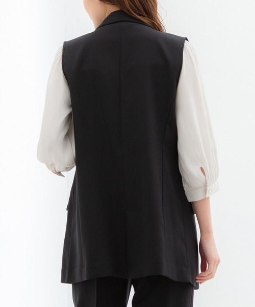 Honeys(ハニーズ)の「シングル釦テーラーベスト(ベスト・レディース・ブラック/ネイビー/ライトベージュ/ダークベージュ・LL/M/L)」の18枚目の写真