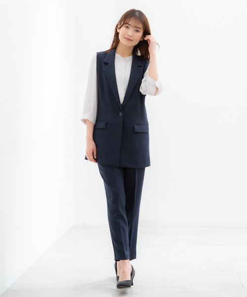 Honeys(ハニーズ)の「シングル釦テーラーベスト(ベスト・レディース・ブラック/ネイビー/ライトベージュ/ダークベージュ・LL/M/L)」の13枚目の写真