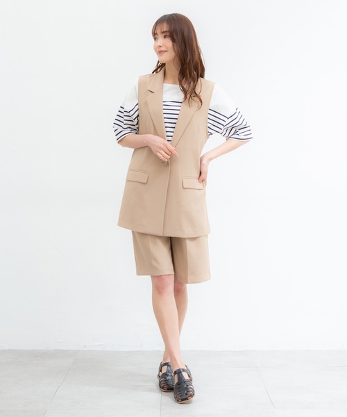 Honeys(ハニーズ)の「シングル釦テーラーベスト(ベスト・レディース・ブラック/ネイビー/ライトベージュ/ダークベージュ・LL/M/L)」の19枚目の写真