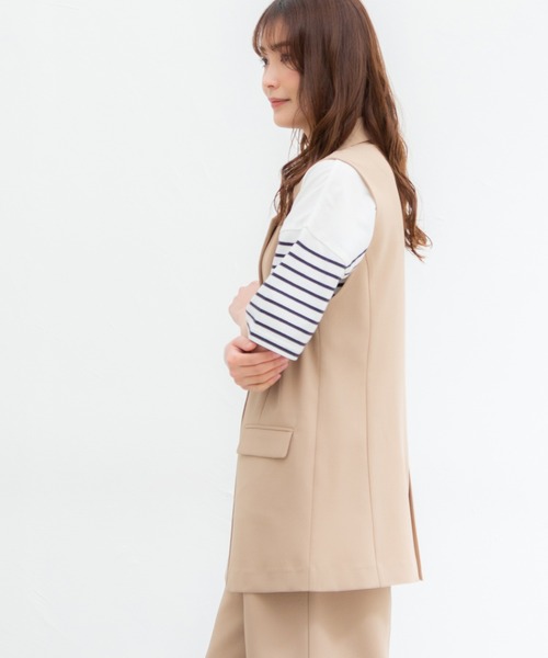 Honeys(ハニーズ)の「シングル釦テーラーベスト(ベスト・レディース・ブラック/ネイビー/ライトベージュ/ダークベージュ・LL/M/L)」の12枚目の写真