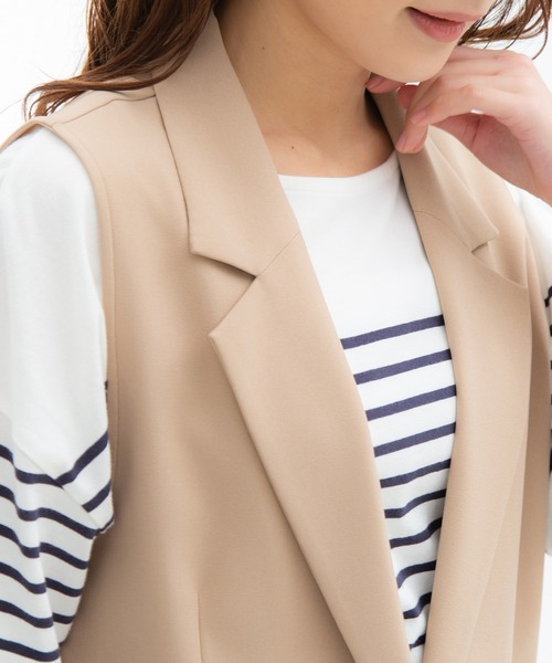 Honeys(ハニーズ)の「シングル釦テーラーベスト(ベスト・レディース・ブラック/ネイビー/ライトベージュ/ダークベージュ・LL/M/L)」の16枚目の写真