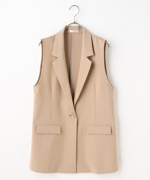 Honeys(ハニーズ)の「シングル釦テーラーベスト(ベスト・レディース・ブラック/ネイビー/ライトベージュ/ダークベージュ・LL/M/L)」の10枚目の写真