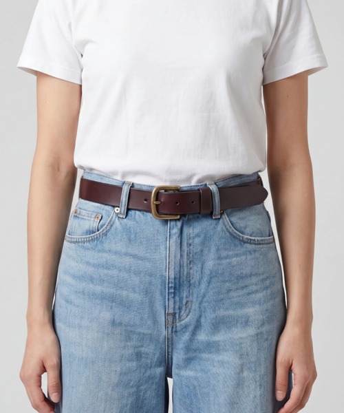 TORY LEATHER(トリーレザー)の「『TORY LEATHER』PLAIN BELTS WITH SQUARE TYPE BUCKLE IN BRASS OR NICKEL(ベルト・レディース・ブラック/ブラウン系・30inch/28inch/34inch/32inch)」の8枚目の写真