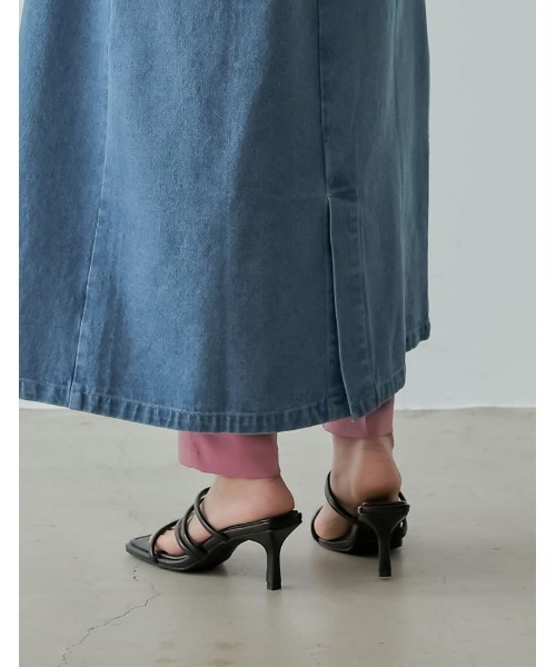 Re:EDIT（リエディ）の「[大きいサイズ有]スクエアトゥメニーストラップヒールサンダル（サンダル・レディース・ホワイト/ブラック/ベージュ/ライム/オレンジ・SMALL/X-LARGE/MEDIUM/XX-LARGE/LARGE）」の6枚目の写真