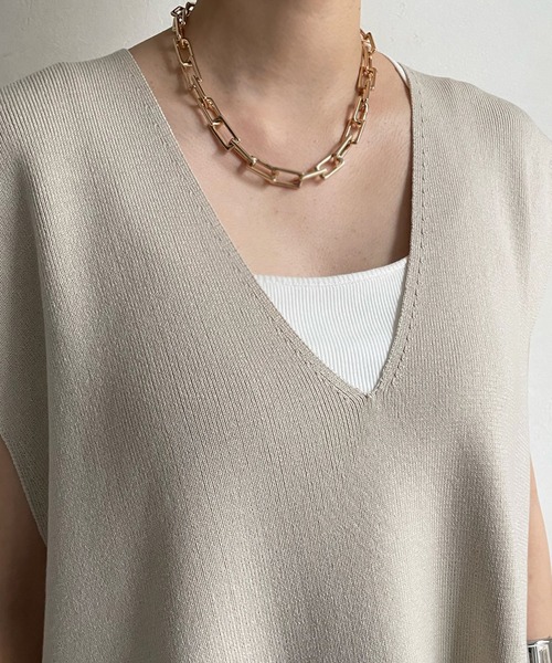 DouDou(ドゥドゥ)の「ニットベスト+ニットハーフパンツ セット(つなぎ/オールインワン・レディース・ベージュ/ブラック・FREE)」の13枚目の写真