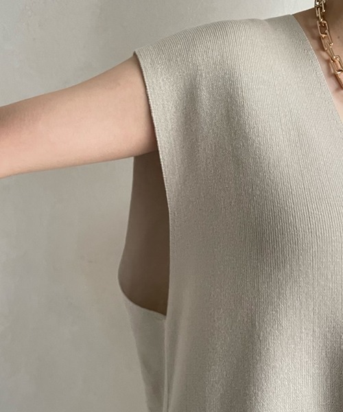 DouDou(ドゥドゥ)の「ニットベスト+ニットハーフパンツ セット(つなぎ/オールインワン・レディース・ベージュ/ブラック・FREE)」の21枚目の写真