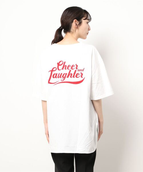 RODEO CROWNS WIDE BOWL（ロデオクラウンズワイドボウル）の「ピグメントメッセージチュニックワンピース（ワンピース・レディース・チャコールグレー/オフホワイト/ライトイエロー・FREE）」の9枚目の写真