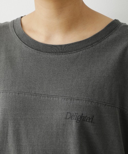 RODEO CROWNS WIDE BOWL（ロデオクラウンズワイドボウル）の「ピグメントメッセージチュニックワンピース（ワンピース・レディース・チャコールグレー/オフホワイト/ライトイエロー・FREE）」の13枚目の写真