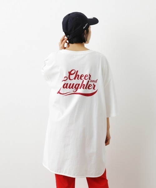 RODEO CROWNS WIDE BOWL（ロデオクラウンズワイドボウル）の「ピグメントメッセージチュニックワンピース（ワンピース・レディース・チャコールグレー/オフホワイト/ライトイエロー・FREE）」の21枚目の写真