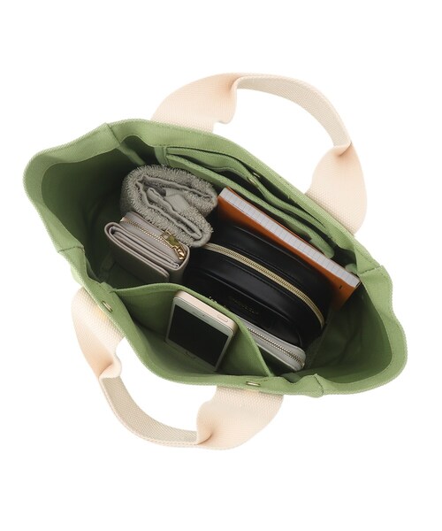 SHOO・LA・RUE（シューラルー）の「◆【目隠しフラップ】キャンバストート（トートバッグ・レディース・ダークグリーン/グレー/イエロー/ブルー/ナチュラル/ピンク系・00）」の11枚目の写真