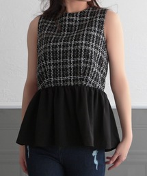 Julia Boutique | 異素材ペプラムトップス/22110(Tシャツ/カットソー)