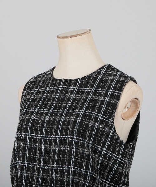 Julia Boutique（ジュリアブティック）の「異素材ペプラムトップス/22110（Tシャツ/カットソー・レディース・ホワイト/ブラック・ONE）」の10枚目の写真