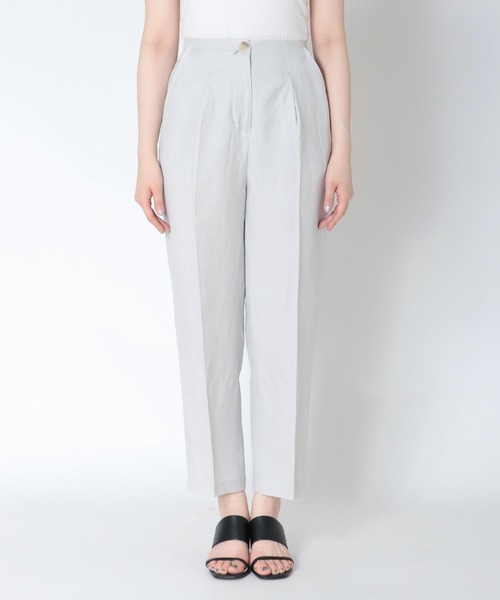 Jines(ジネス)の「麻レーヨンテーパードパンツ(その他パンツ・レディース・ネイビー/グレー/ベージュ・38)」の2枚目の写真